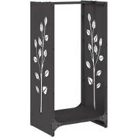 vidaXL Étagère à bois de chauffage Noir 40x30x80 cm Acier laminé à froid
