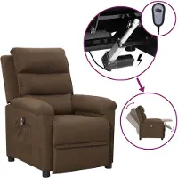 vidaXL Fauteuil relax électrique marron Tissu