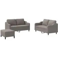 vidaXL Ensemble de canapés 3 pièces avec coussins Tissu Taupe