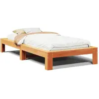vidaXL Lit en bois massif sans matelas pin brun cireux 100x200