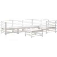 vidaXL Ensemble salon de jardin 6 pièces blanc pin massif