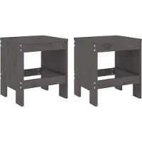 vidaXL Tabouret de jardin 2 pcs. Gris 40x36x45 cm Pin massif
