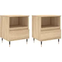 vidaXL Tables de chevet 2 pcs chêne sonoma 40x35x50 cm bois ingénierie