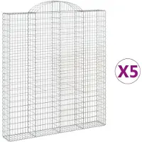 vidaXL Gabions avec arc surélevé 5 pcs. 200x30x220/240cm Fer galvanisé