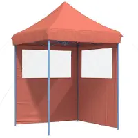 vidaXL Tente de réception pliable Pop-Up avec 2 parties latérales rouge terracotta