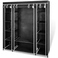 vidaXL Armoire avec compartiments et tiges 45 x 150 x 176 cm Noir