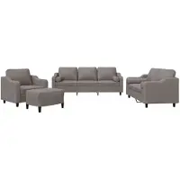 vidaXL Ensemble de canapés 4 pièces avec coussins Tissu Taupe