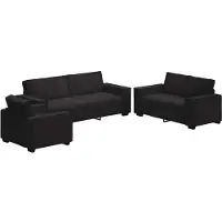 vidaXL Ensemble de canapés 3 pièces avec coussins Noir velours