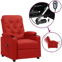 vidaXL Fauteuil relax électrique vin rouge similicuir