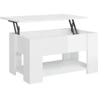 vidaXL Table basse blanc brillant 79x49x41 cm bois composite