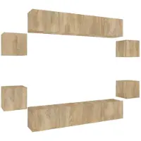 vidaXL Ensemble d'armoires TV 8 pièces en bois composite chêne Sonoma