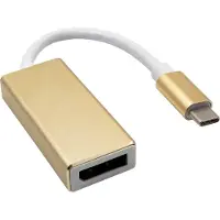 Akyga AK-AD-56 (7.50 cm), Adaptateur données + vidéo, Or, Blanc