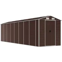 vidaXL Abri de jardin brun 191x725x198 cm Acier galvanisé