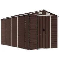 vidaXL Abri de jardin 191x385x198 cm acier galvanisé brun
