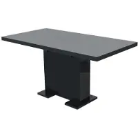 vidaXL Table de salle à manger extensible noir brillant