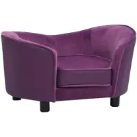 vidaXL Canapé pour chien rouge bourgogne 69x49x40 cm peluche et similicuir