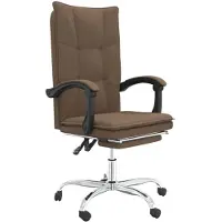 vidaXL Chaise de bureau avec fonction chaise longue Marron Tissu
