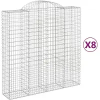 vidaXL Gabions avec arc surélevé 8 pcs. 200x50x200/220cm Fer galvanisé