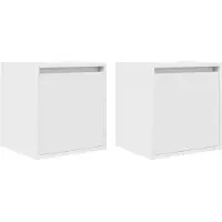 vidaXL Tables de chevet murales 2 pcs blanc 38x34x40 cm