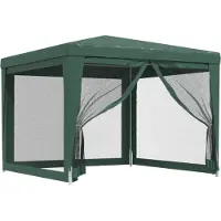 vidaXL Tente de réception avec 4 parois latérales en maille vert 3x3 m HDPE