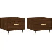 vidaXL Tables basses 2 pcs. Brun imitation chêne 50x50x40 cm bois composite