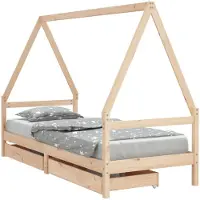 vidaXL Lit d'enfant avec tiroirs 90x190 cm pin massif