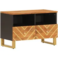 vidaXL Armoire TV marron et noir 70x33,5x46 cm en bois massif de manguier