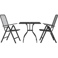 vidaXL ensemble de jardin 3 pièces Anthracite Métal déployé