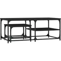 vidaXL Tables gigognes 2 pcs. noir bois composite