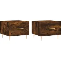 vidaXL Tables basses 2 pcs. Chêne fumé 50x50x40 cm Bois composite