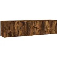 vidaXL Armoires murales TV 2 pcs. Chêne fumé 80x34,5x40 cm
