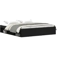 vidaXL Cadre de lit sans matelas noir aspect chêne 200x200 cm