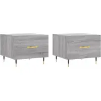 vidaXL Tables basses 2 pcs. Gris Sonoma 50x50x40 cm Bois composite