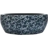 vidaXL Vasque à poser Noir et Bleu Rond Ø41x14 cm Céramique