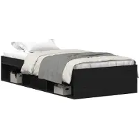 vidaXL Cadre de lit sans matelas noir aspect chêne 90x200 cm