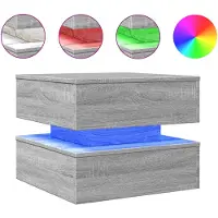 vidaXL Table basse avec lampes LED Gris Sonoma 50x50x40 cm
