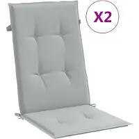 vidaXL Coussins de chaise à haut dossier 2 pcs. Melange gris clair 120x50x4 cm Tissu