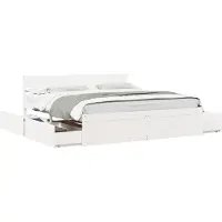 vidaXL Lit en bois massif sans matelas Blanc 200x200 cm pin