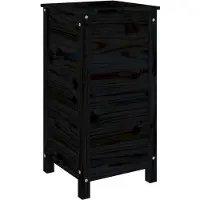 vidaXL Jardinière noir 40x40x78 cm bois massif de pin