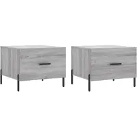 vidaXL Tables basses 2 pcs. Gris Sonoma 50x50x40 cm Bois composite