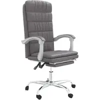 vidaXL Chaise de bureau avec fonction couchage Gris Similicuir