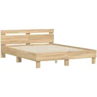 vidaXL Cadre de lit avec tête de lit Chêne Sonoma 140x190 cm Bois composite
