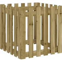 vidaXL Jardinière avec design de clôture 60x60x60 cm pin imprégné