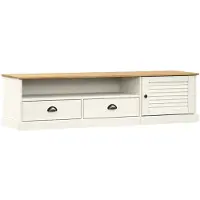 vidaXL Armoire TV VIGO blanc 156x40x40 cm pin massif