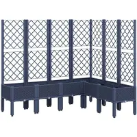 vidaXL Jardinière avec treillis bleu gris 160x120x142 cm PP