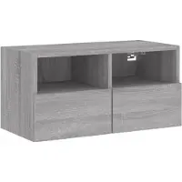 vidaXL Armoire TV murale Gris Sonoma 60x30x30 cm Bois composite