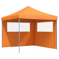 vidaXL Tente de réception pliable Pop-Up avec 2 parties latérales Orange