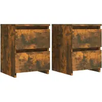 vidaXL Tables de chevet 2 pcs chêne fumé 30x30x40 cm Bois d'ingénierie