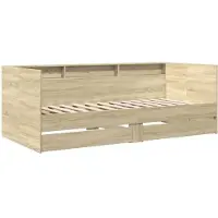 vidaXL Lit de jour avec tiroirs sans matelas Chêne Sonoma 90x190 cm