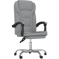 vidaXL Chaise de bureau avec fonction chaise longue gris clair tissu